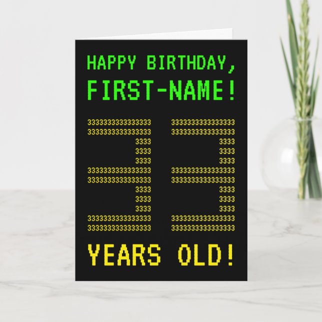 Roligt, Geeky, Nerdy "33 ÅR GAMLA!" Födelsedagskor Kort (Framsida)