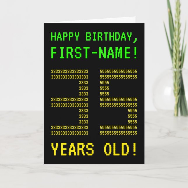Roligt, Geeky, Nerdy "35 ÅR GAMLA!" Födelsedagskor Kort (Framsida)