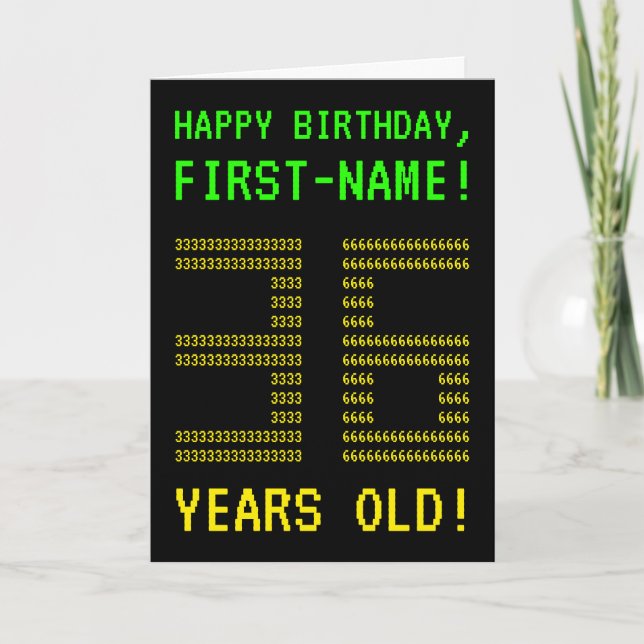 Roligt, Geeky, Nerdy "36 ÅR GAMLA!" Födelsedagskor Kort (Framsida)