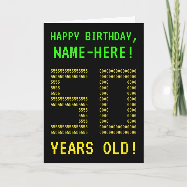 Roligt, Geeky, Nerdy "50 ÅR GAMLA!" Födelsedagskor Kort (Framsida)