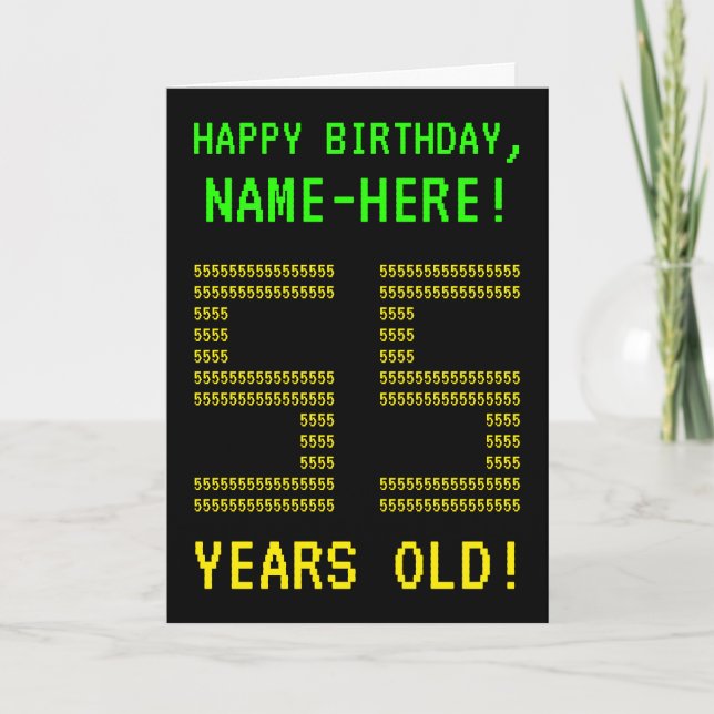 Roligt, Geeky, Nerdy "55 ÅR GAMLA!" Födelsedagskor Kort (Framsida)