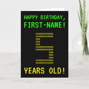 Roligt, Geeky, Nerdy "5 ÅRS GAMLA!" Födelsedagskor Kort