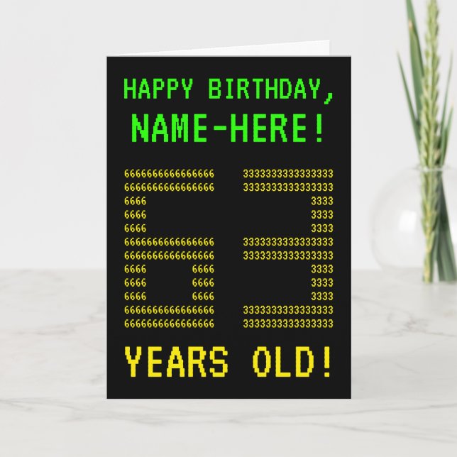 Roligt, Geeky, Nerdy "63 ÅR GAMLA!" Födelsedagskor Kort (Framsida)