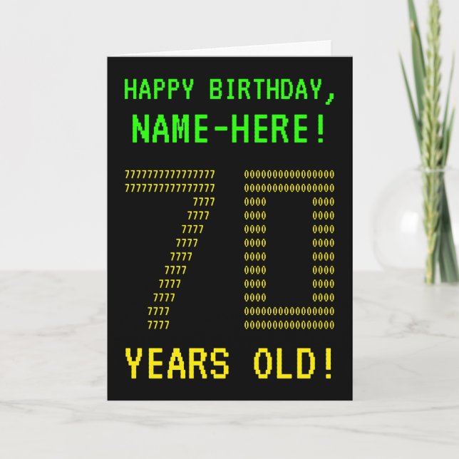 Roligt, Geeky, Nerdy "70 ÅR GAMLA!" Födelsedagskor Kort (Framsida)