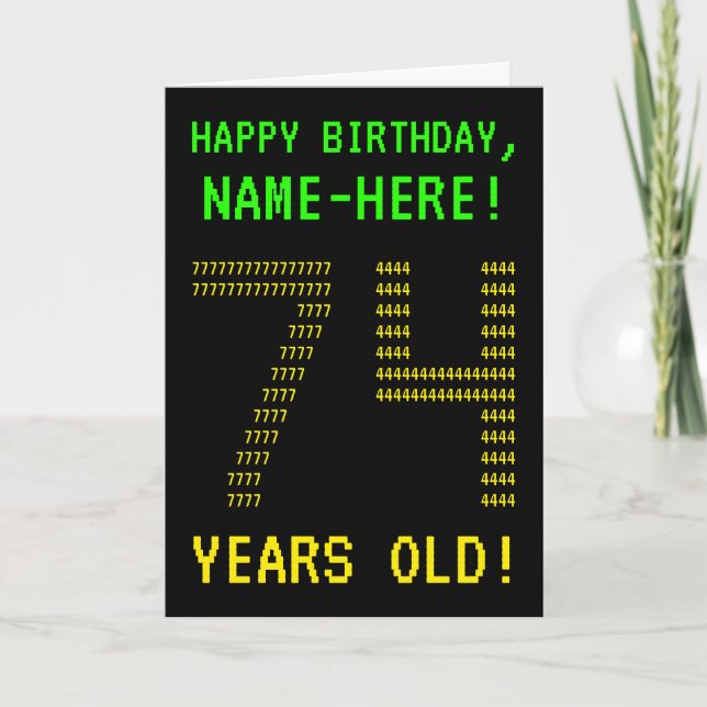 Roligt, Geeky, Nerdy "74 ÅR GAMLA!" Födelsedagskor Kort (Framsida)