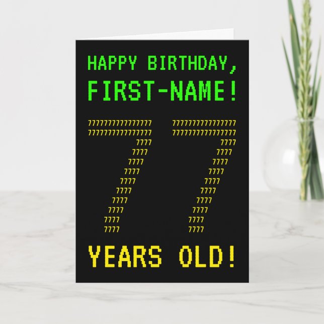 Roligt, Geeky, Nerdy "77 ÅR GAMLA!" Födelsedagskor Kort (Framsida)