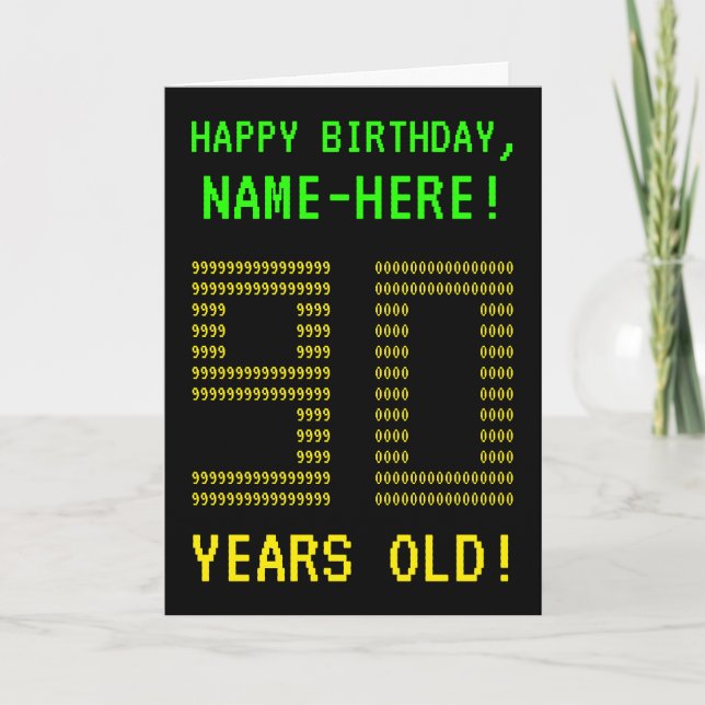 Roligt, Geeky, Nerdy "90 ÅR GAMLA!" Födelsedagskor Kort (Framsida)