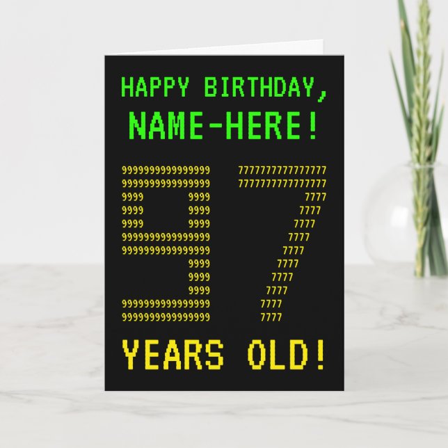 Roligt, Geeky, Nerdy "97 ÅR GAMLA!" Födelsedagskor Kort (Framsida)