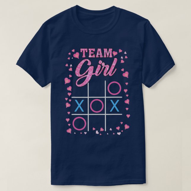 Roligt Gender Visa babykläder Party Team Girl Mana T Shirt (Design framsida)