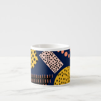 Roligt Geometri: Abstrakt Multifärgad Mönster Espressomugg