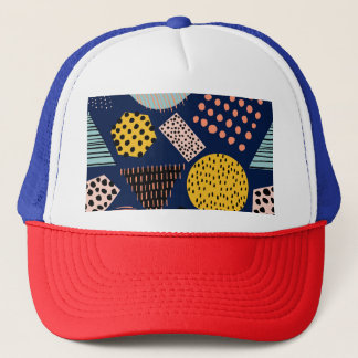 Roligt Geometri: Abstrakt Multifärgad Mönster Keps
