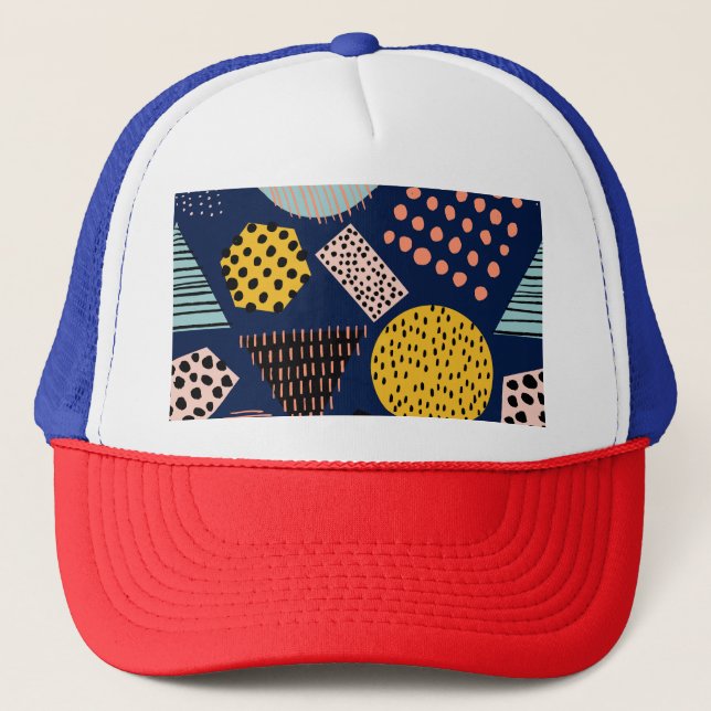 Roligt Geometri: Abstrakt Multifärgad Mönster Keps (Framsida)