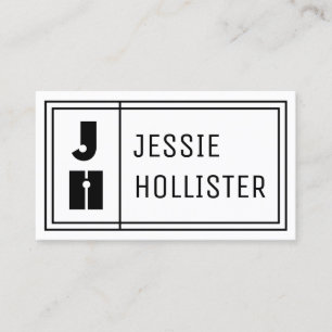Roligt Geometric Modern Initialer & Namn Visitkort