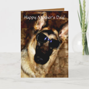 Roligt German Shepherd Mors dag Card Kort