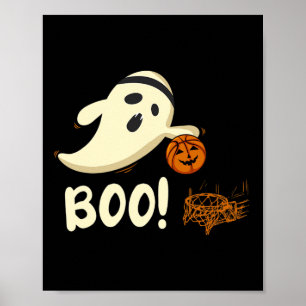 Roligt Ghost Player Boo Bysketbyll Halloween Costu Poster