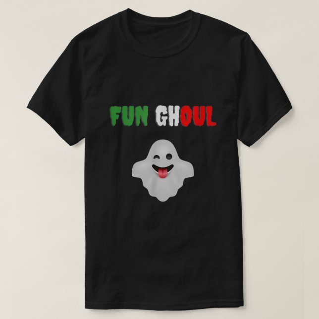Roligt Ghoul Fongool Italienska Halloween T Shirt (Design framsida)