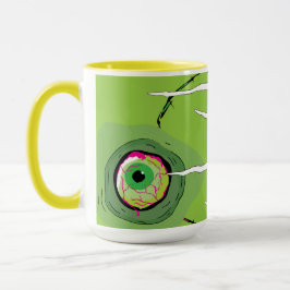 Roligt Ghoulishly Zombie Eyeball Puddles Scratched Mugg