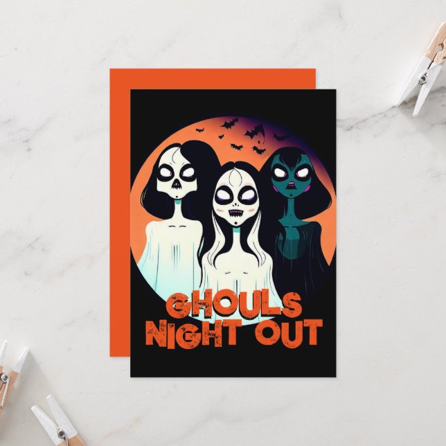 Roligt Ghouls Natt ut Inbjudningar (Fram/Back In Situ)
