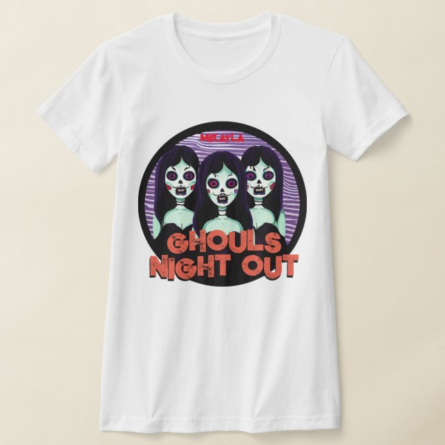 Roligt Ghouls Natt ut T Shirt (Laydown)