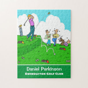 Roligt Gift for Golfer. Golf Player har dålig Tee- Pussel