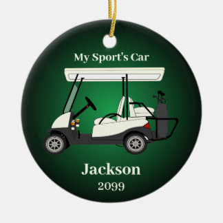 Roligt Gift för honom Golfer Golf Cart Julgransprydnad Keramik