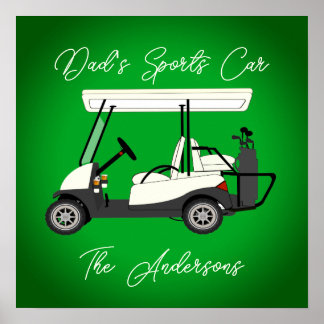 Roligt Gift for Pappa Golfer Golf Cart Poster Skri