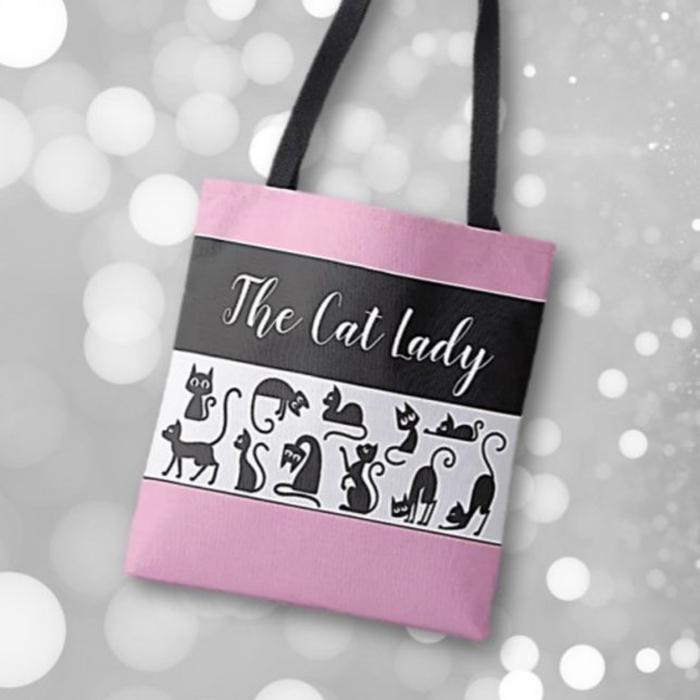 Roligt Gift! Katt Dam Whimsical Tote Tygkasse (Skapare uppladdad)