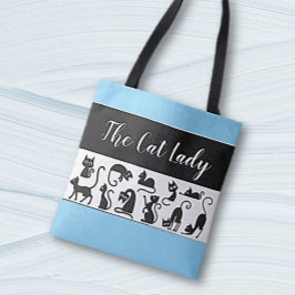 Roligt Gift! Katt Dam Whimsical Tote Tygkasse