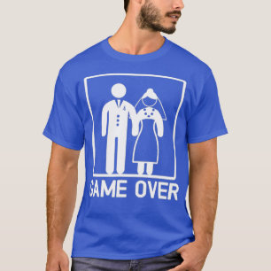 Roligt Gifta sig Game Over Bröllop Gag Gåva T Shirt