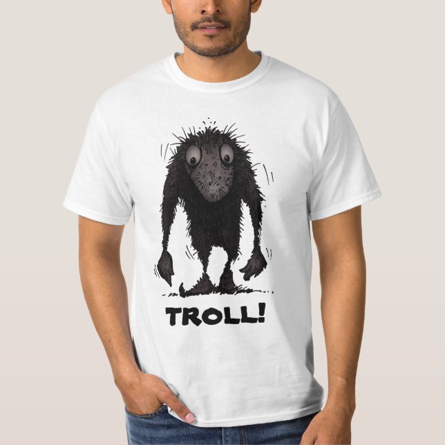 Roligt gigantiskt troll t shirt (Framsida)