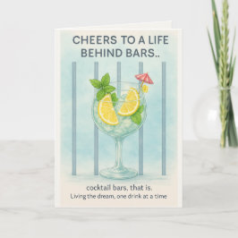 Roligt Gin Älskare Födelsedagskort | Cocktail Humo Kort