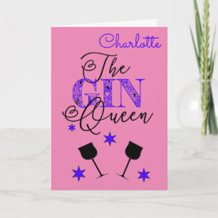 Roligt Gin Queen Rosa Birthday Kort