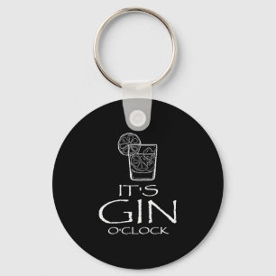 Roligt Gin Tonic Citat Oh It's Gin O'clock Nyckelring