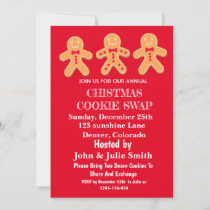 Roligt Gingertea Cookie Swap jul Party Inbjudningar
