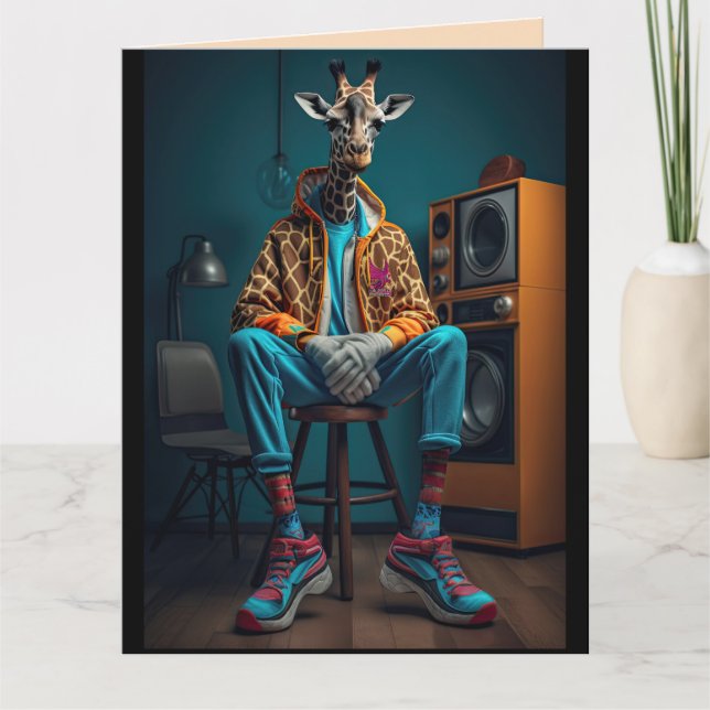 ROLIGT GIRAFF BROR VÄNLIGT JULKORT KORT (Framsida)