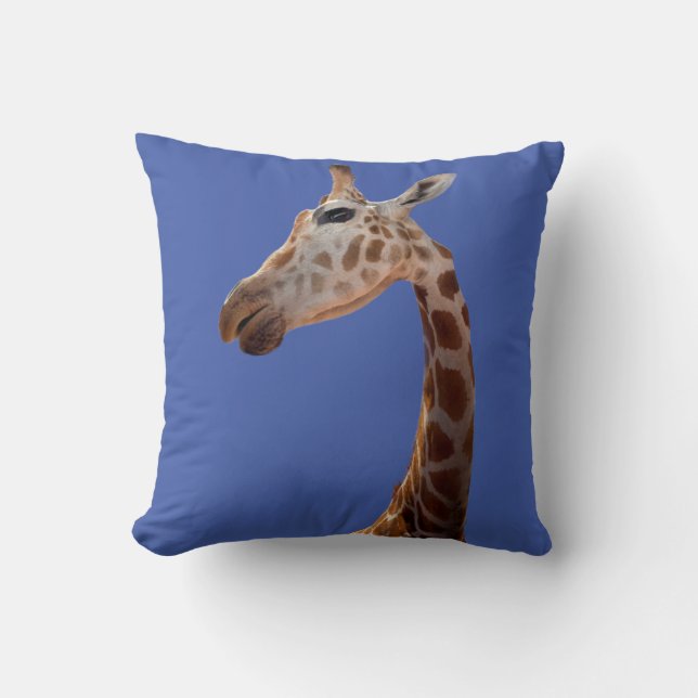 Roligt Giraffe-fotot Dekorativ kudde (Framsida)