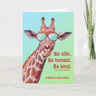 Roligt Giraffe Motivational BE Fånig Emerson Citot Kort