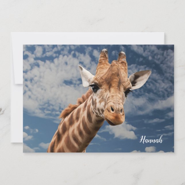 Roligt Giraffe Photo Anteckningskort (Framsida)