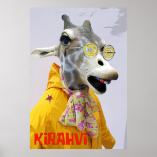 Roligt Giraffe Poster! Poster