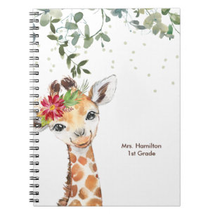 Roligt Giraffe Teacher Gift Anteckningsbok