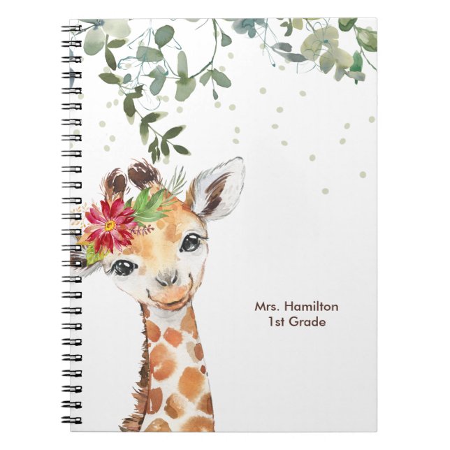Roligt Giraffe Teacher Gift Anteckningsbok (Framsidan)