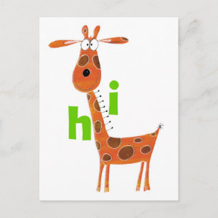 Roligt Giraffe-vykort Vykort