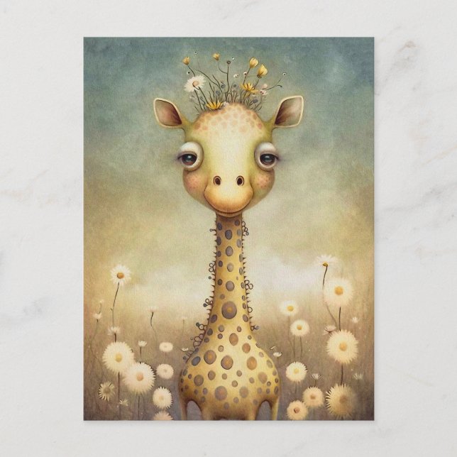 Roligt Giraffe-vykort Vykort (Framsida)