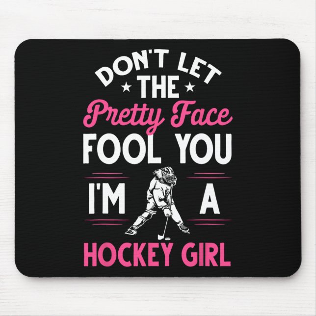 Roligt Girl Hockey Gift for Women Kids Ice Hockey  Musmatta (Framsidan)