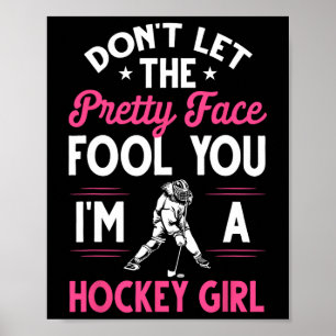 Roligt Girl Hockey Gift for Women Kids Ice Hockey  Poster