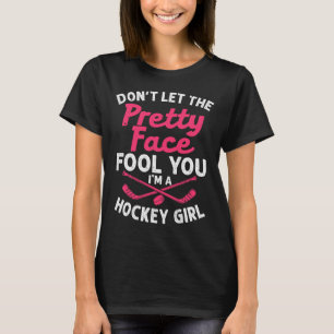 Roligt Girl Hockey Gift for Women Kids Ice Hockey T Shirt