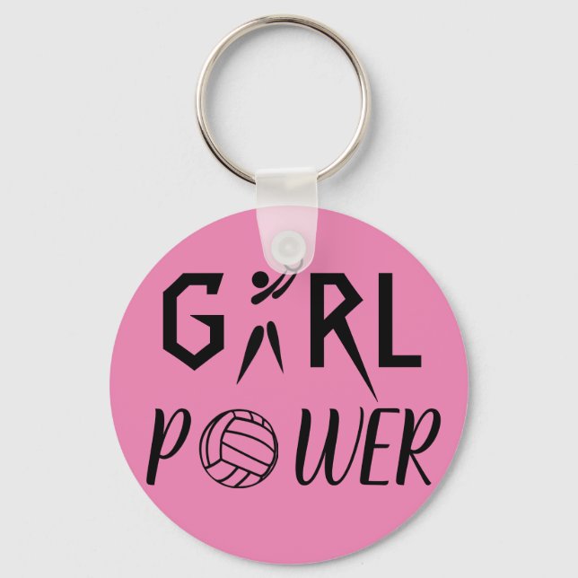 Roligt Girl Power Netball Nyckelring (Framsida)