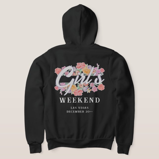 Roligt Girls Helg-kväll ut med skripttext T Shirt (Laydown Baksida)