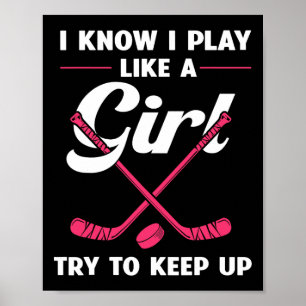 Roligt Girls Hockey-design för kvinnor Fält Hockey Poster