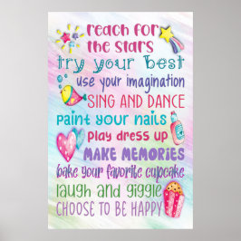Roligt Girl's Motivational Quotes Poster - 24x36
